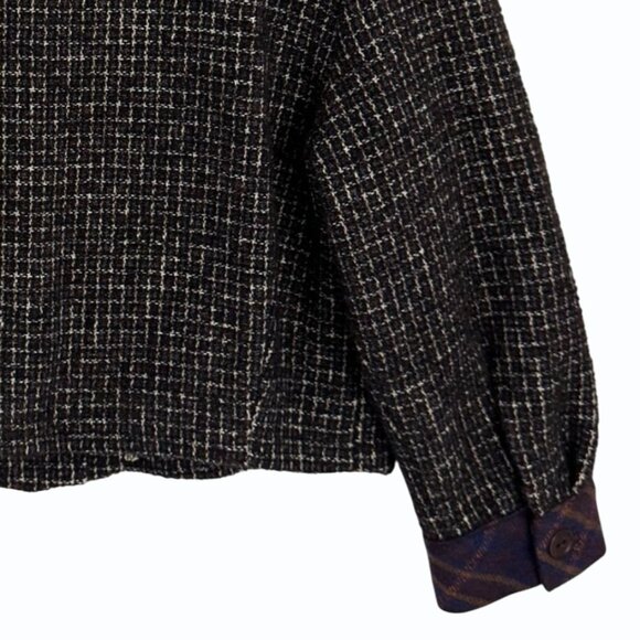 Cotélac Womens Tweed Jacket Plaid Wool Size US 8 Boxy Mixed Media‎ Office Siren - Picture 5 of 14